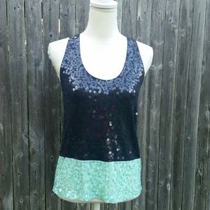 J. Crew Color Block Sequin Sleeveless Tank Top